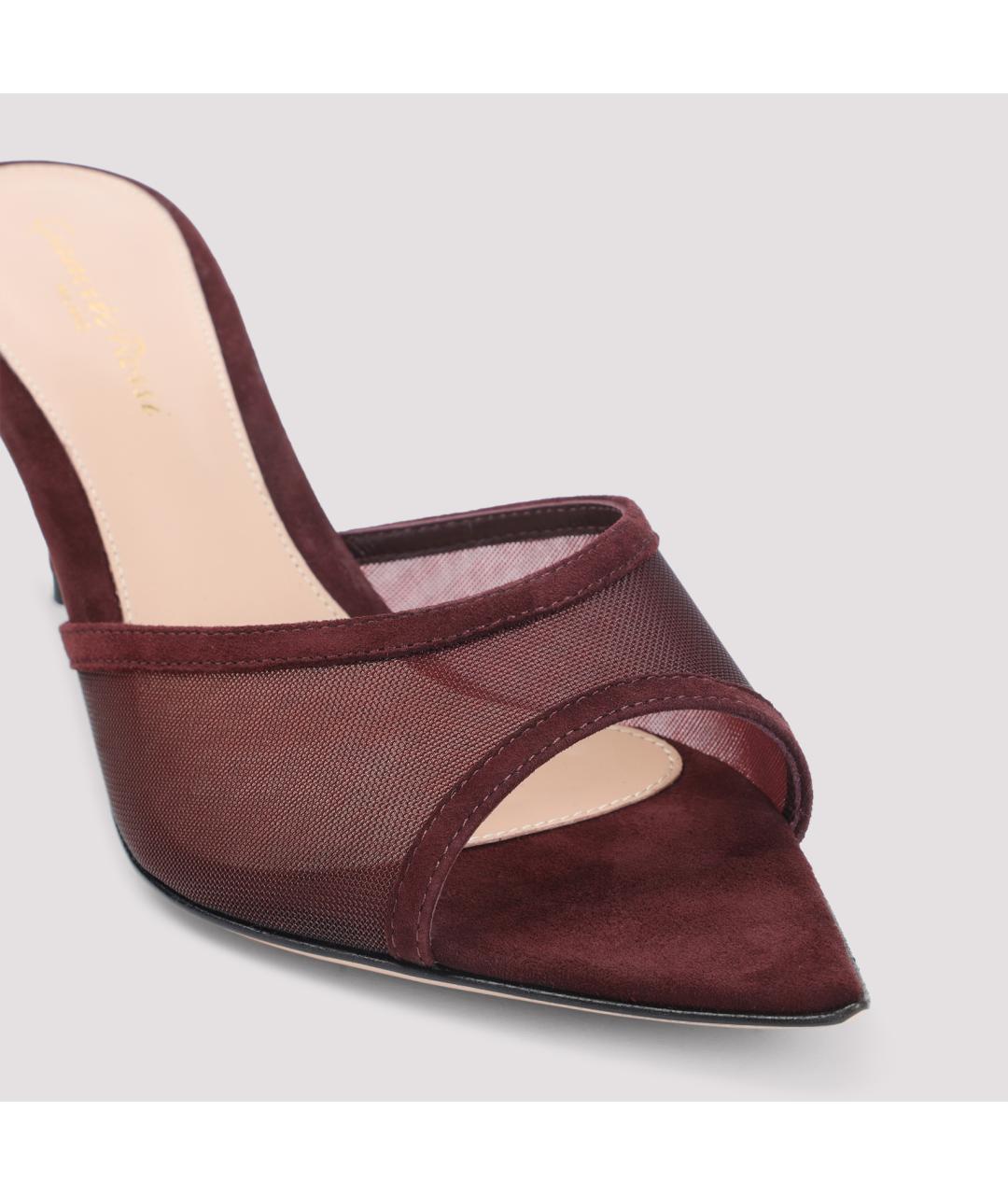 GIANVITO ROSSI Бордовые мюли, фото 4