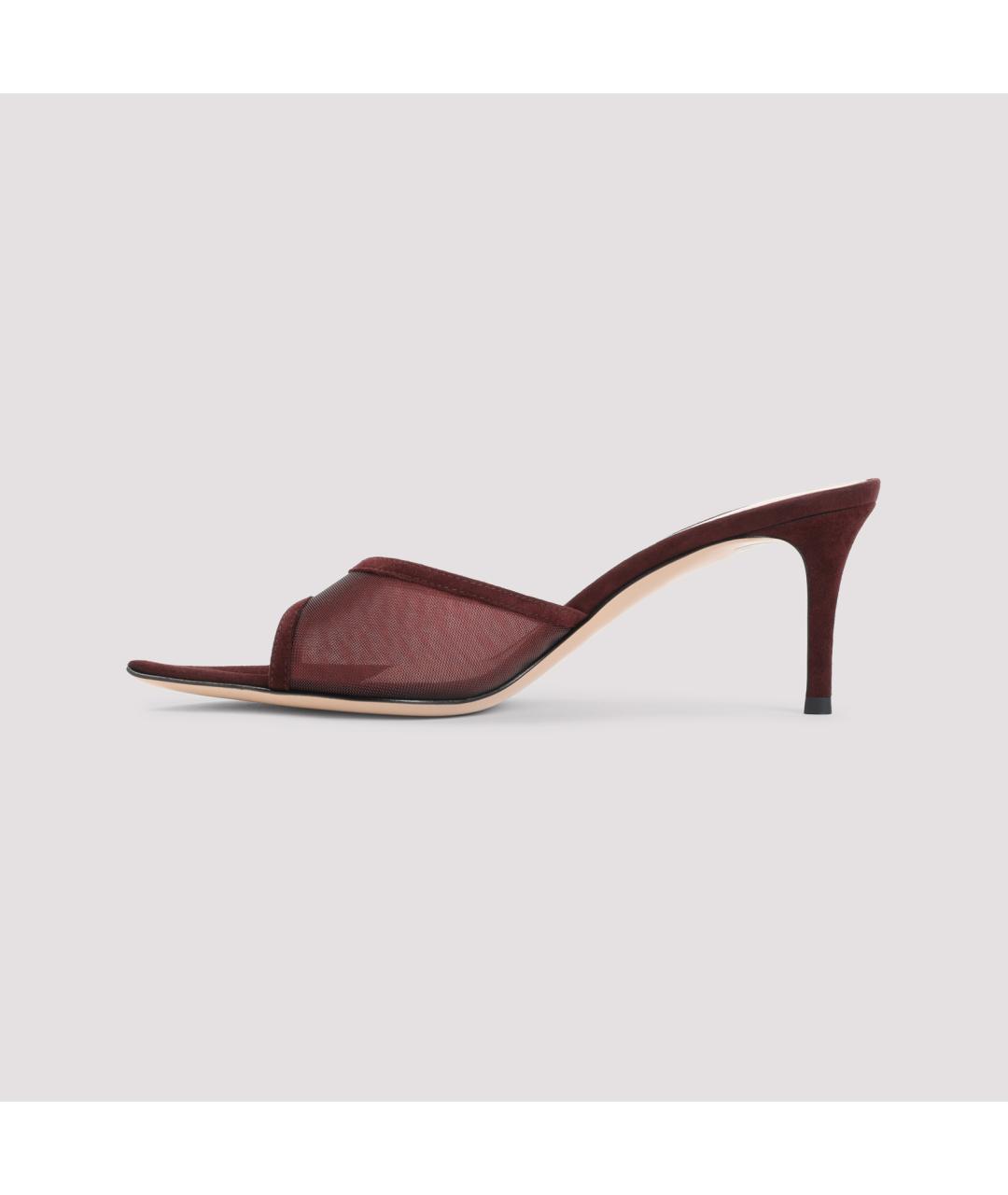 GIANVITO ROSSI Бордовые мюли, фото 2