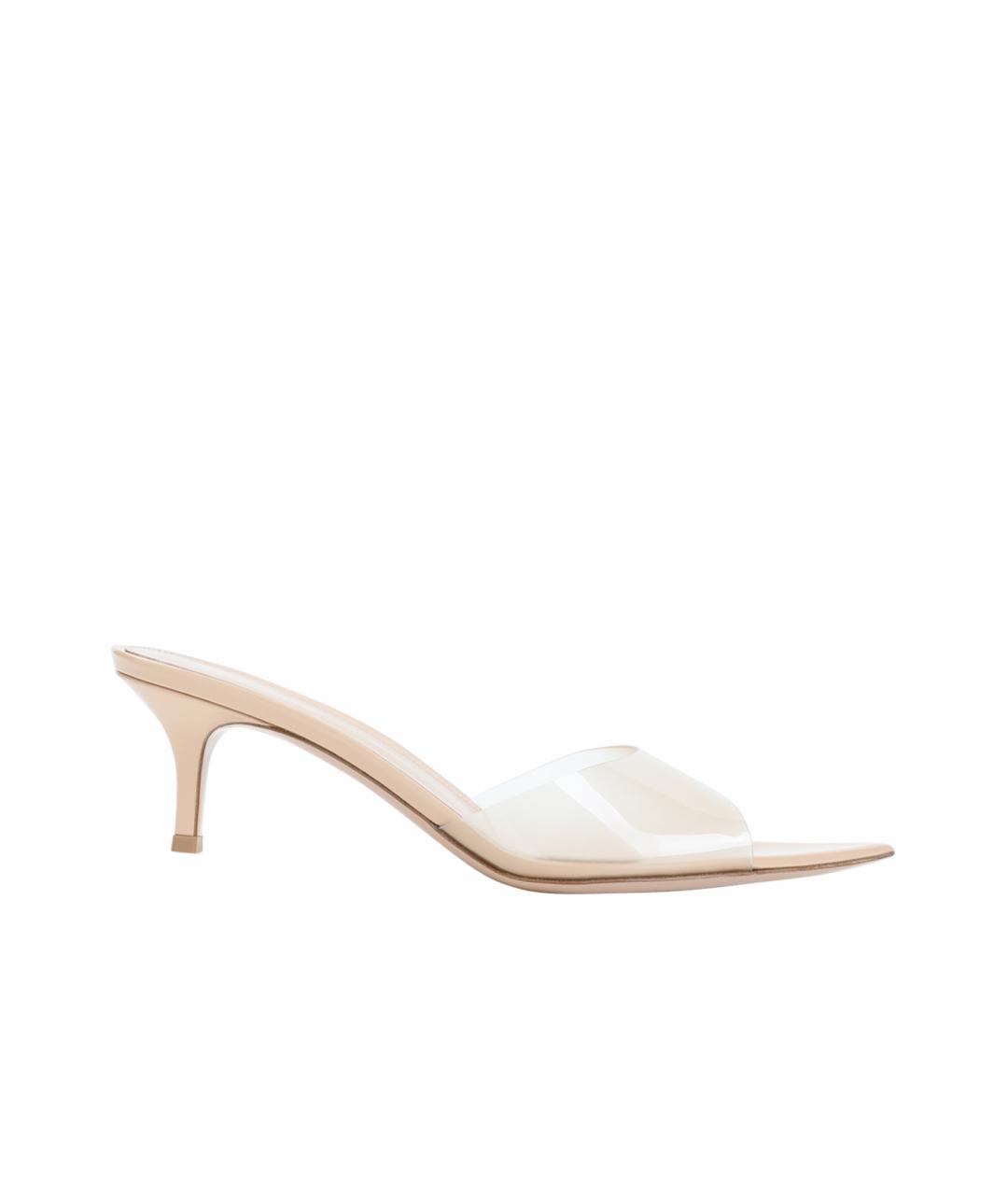 GIANVITO ROSSI Бежевые кожаные мюли, фото 1