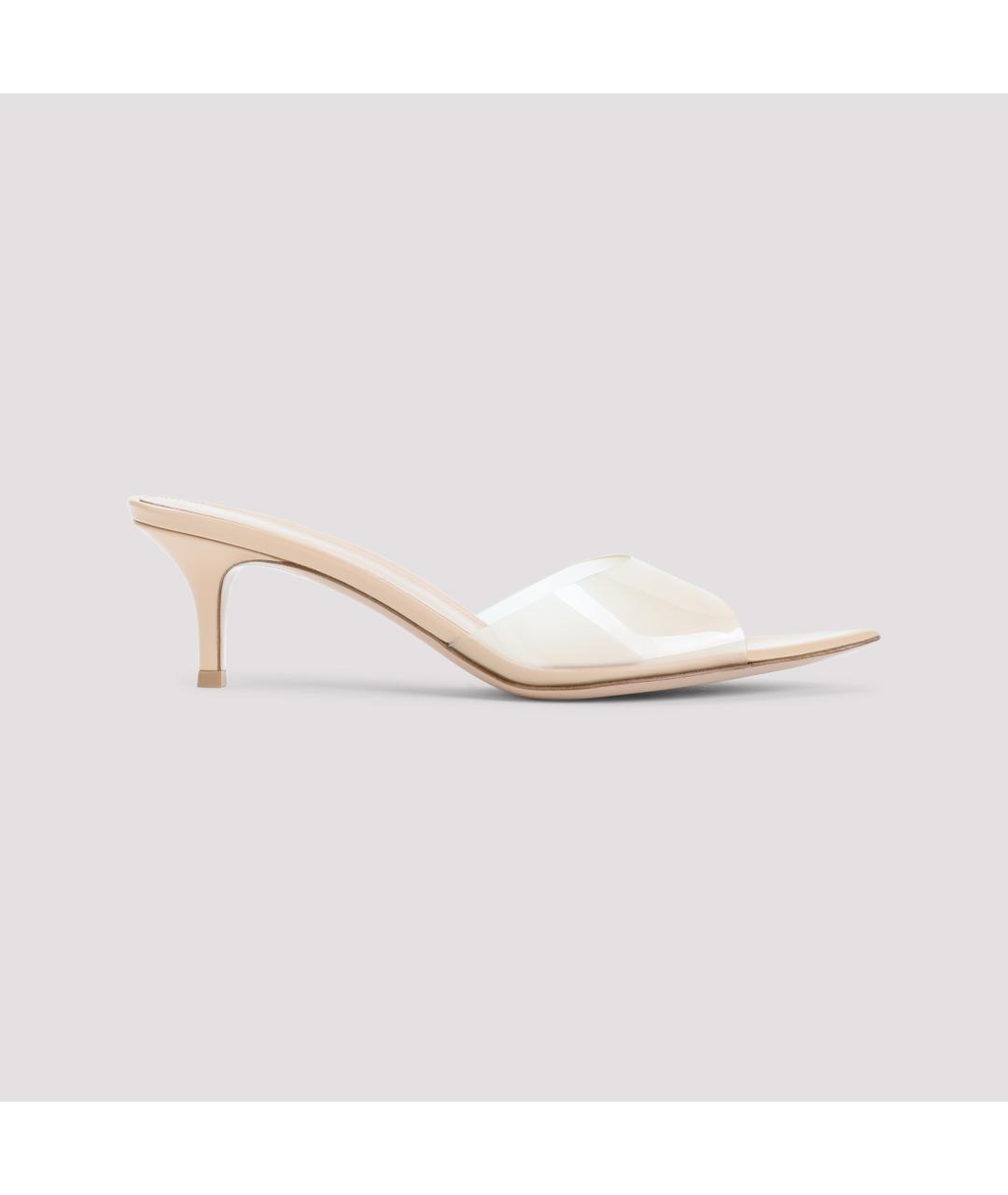 GIANVITO ROSSI Бежевые кожаные мюли, фото 3