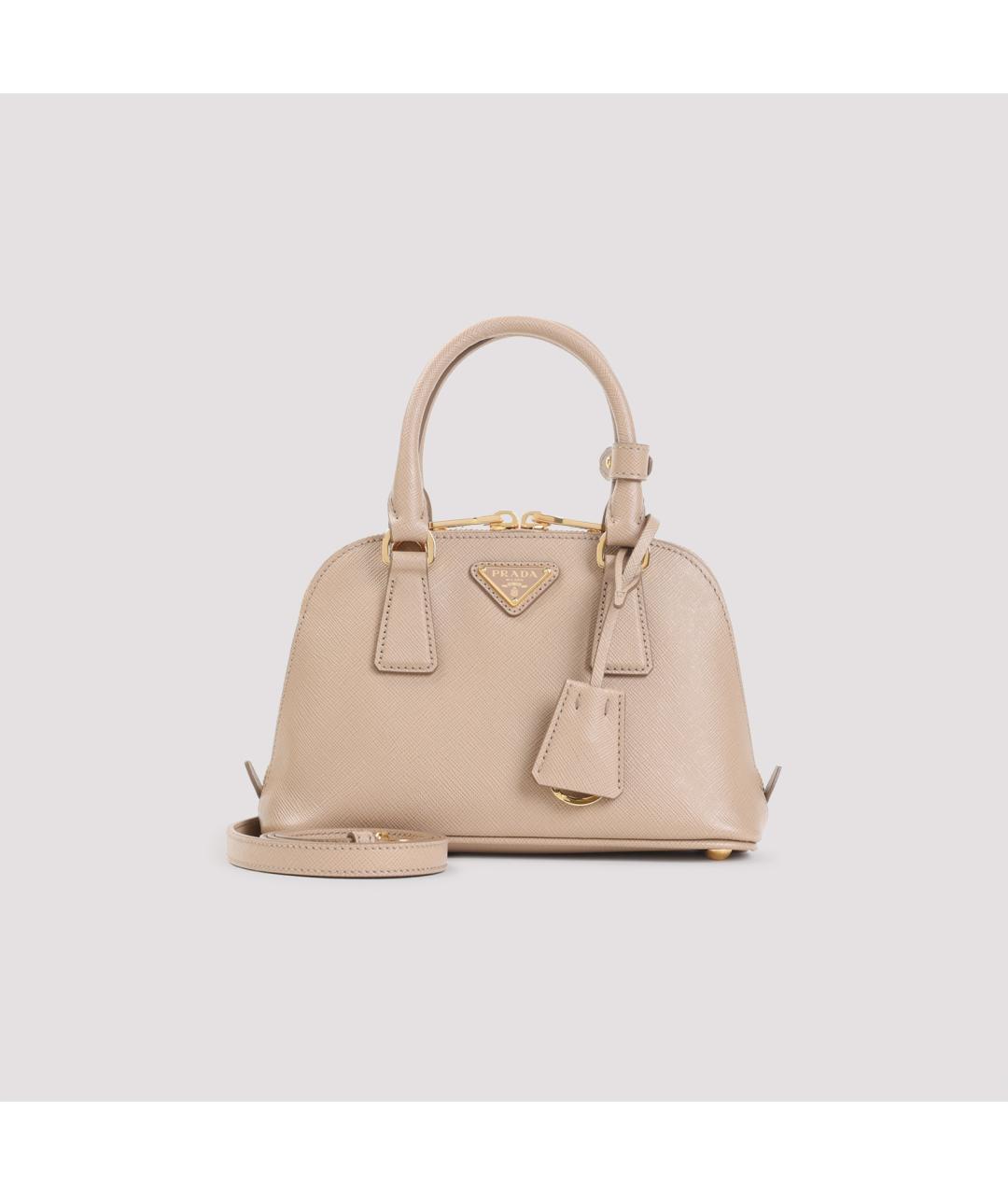 PRADA Бежевая кожаная сумка тоут, фото 3