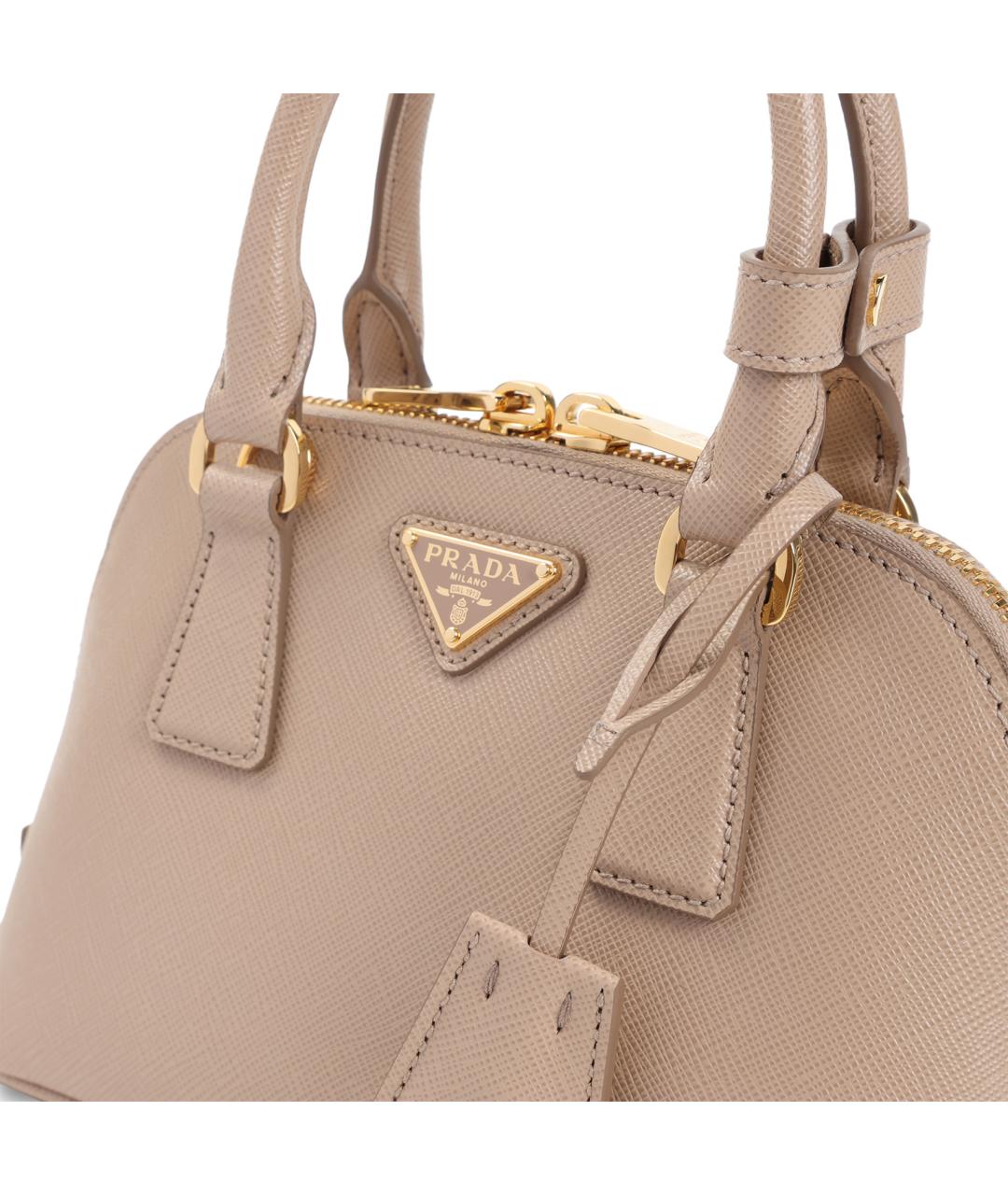 PRADA Бежевая кожаная сумка тоут, фото 5