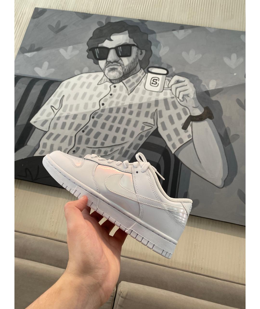 NIKE Белые кожаные кроссовки, фото 7