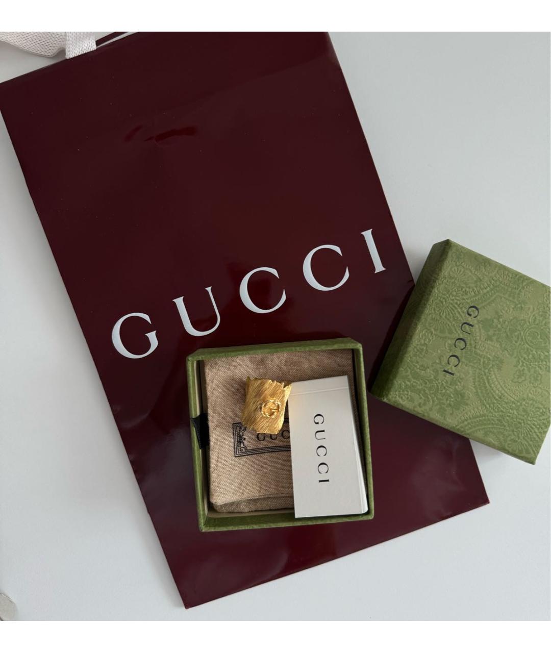 GUCCI Золотое латунное кольцо, фото 7