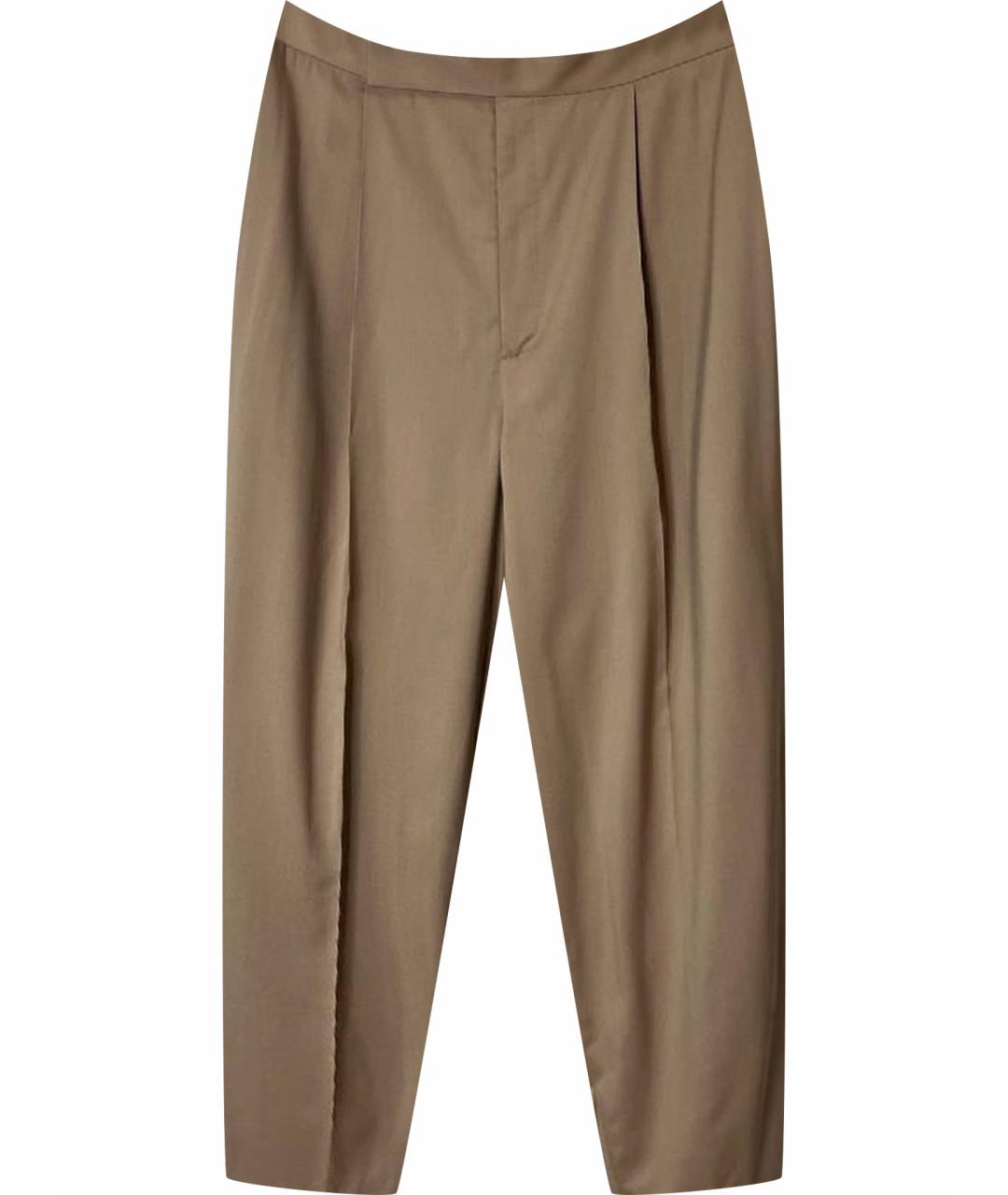RALPH LAUREN Бежевые шелковые прямые брюки, фото 1
