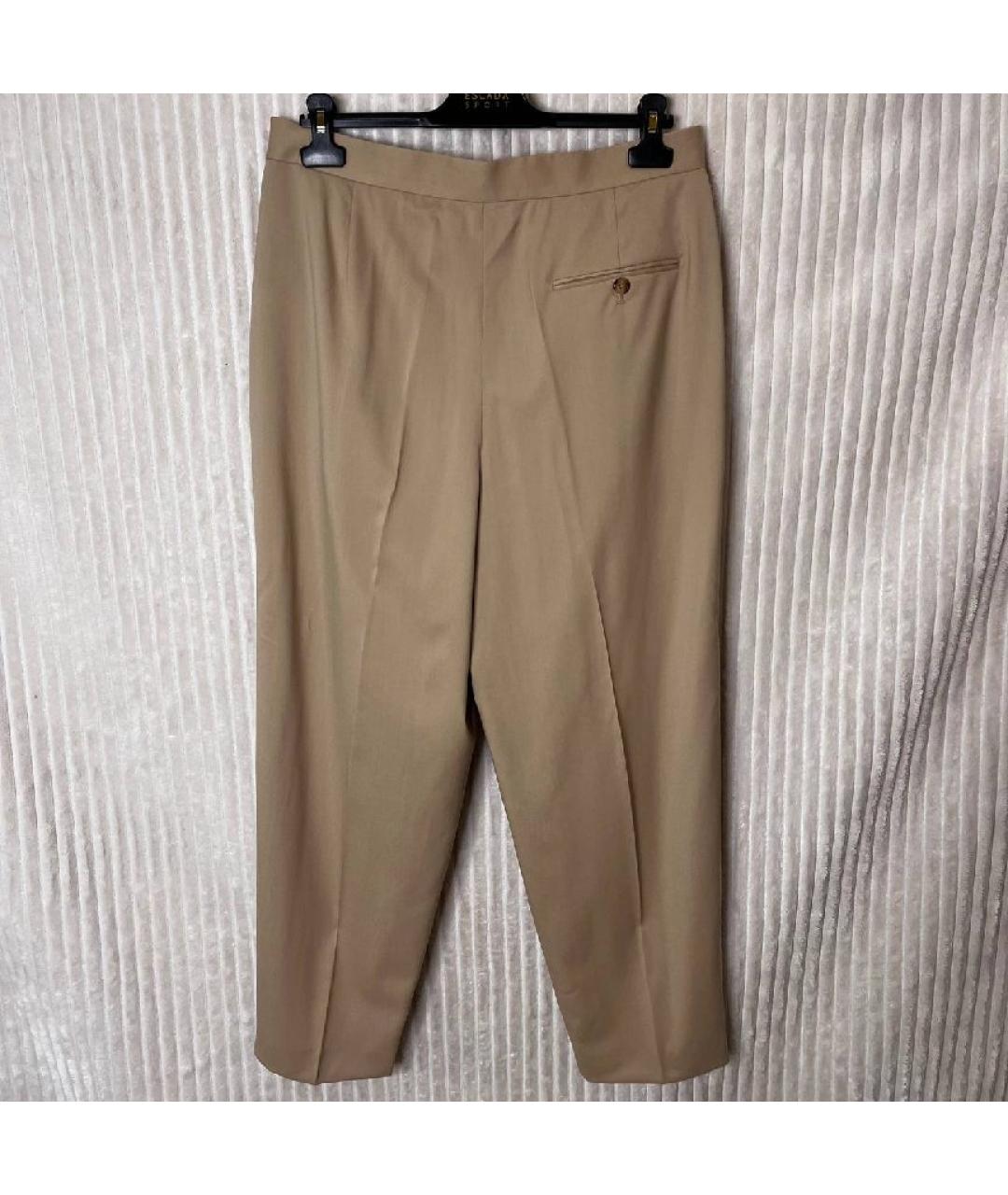 RALPH LAUREN Бежевые шелковые прямые брюки, фото 2