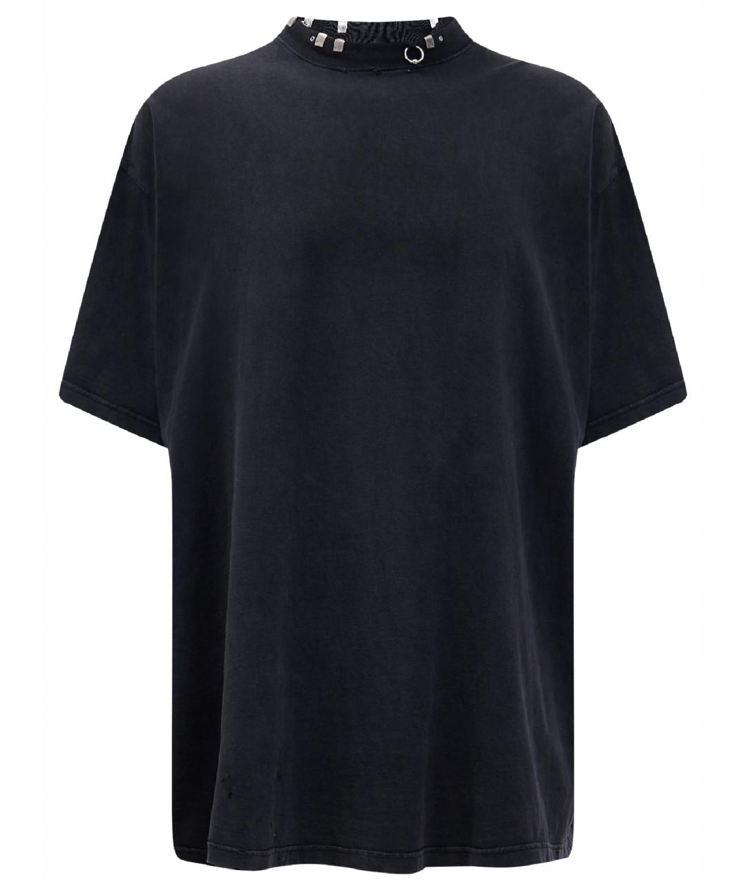BALENCIAGA Черная хлопковая футболка, фото 1
