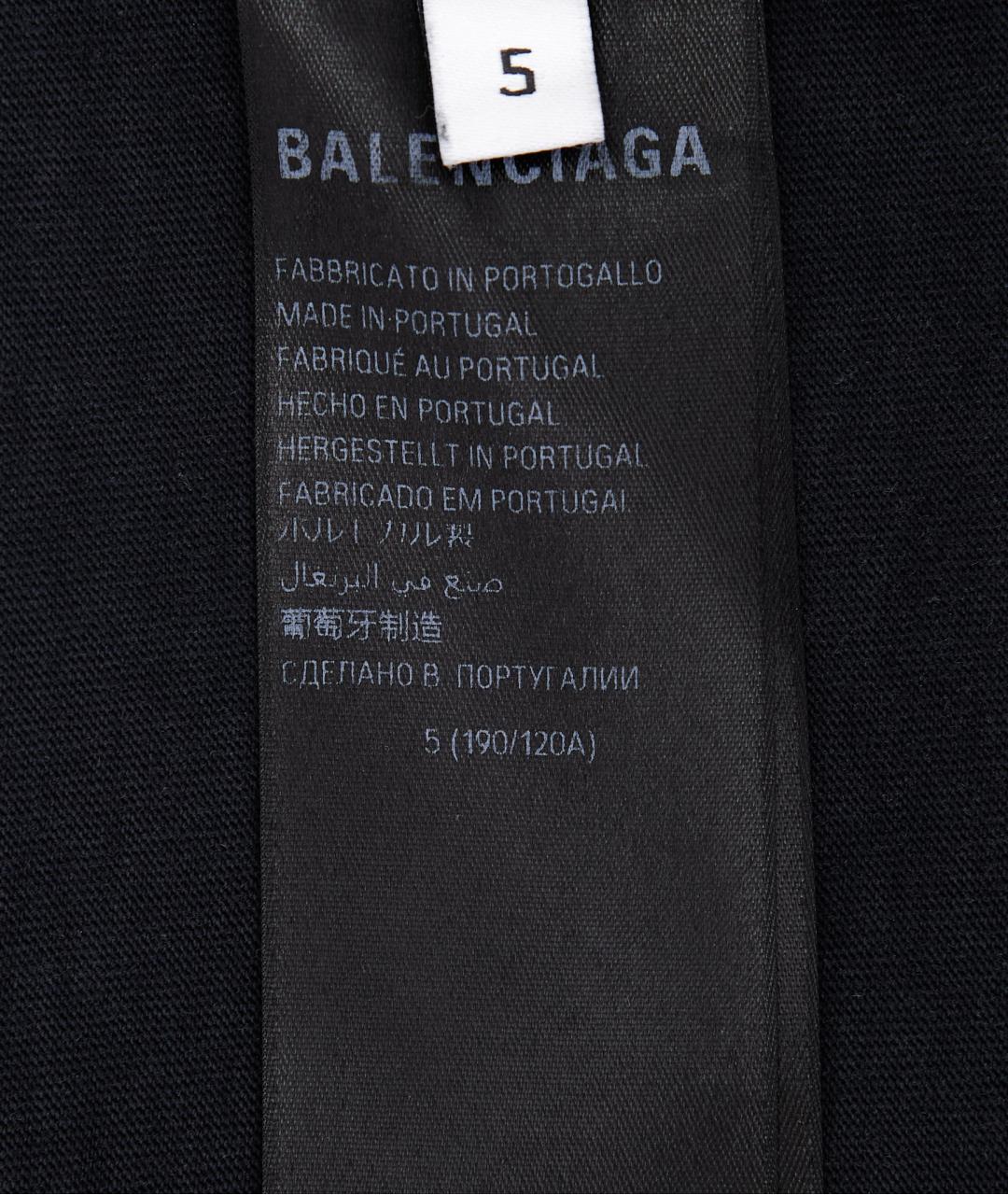 BALENCIAGA Черная хлопковая футболка, фото 6