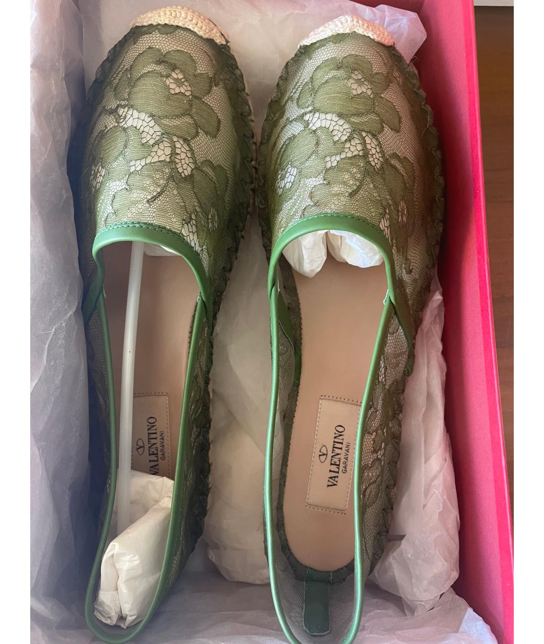 VALENTINO Зеленые синтетические эспадрильи, фото 2