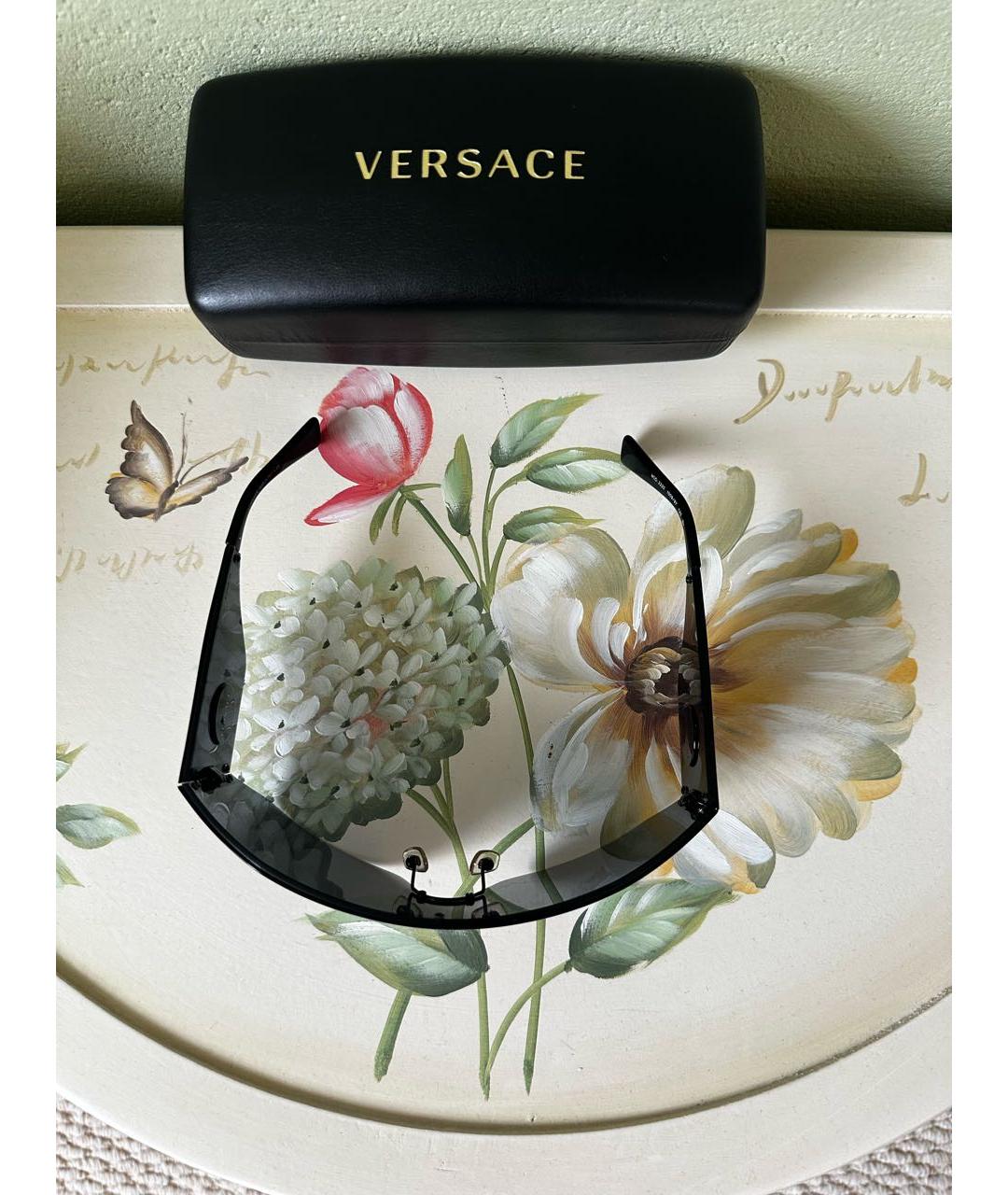 VERSACE Черные пластиковые солнцезащитные очки, фото 4