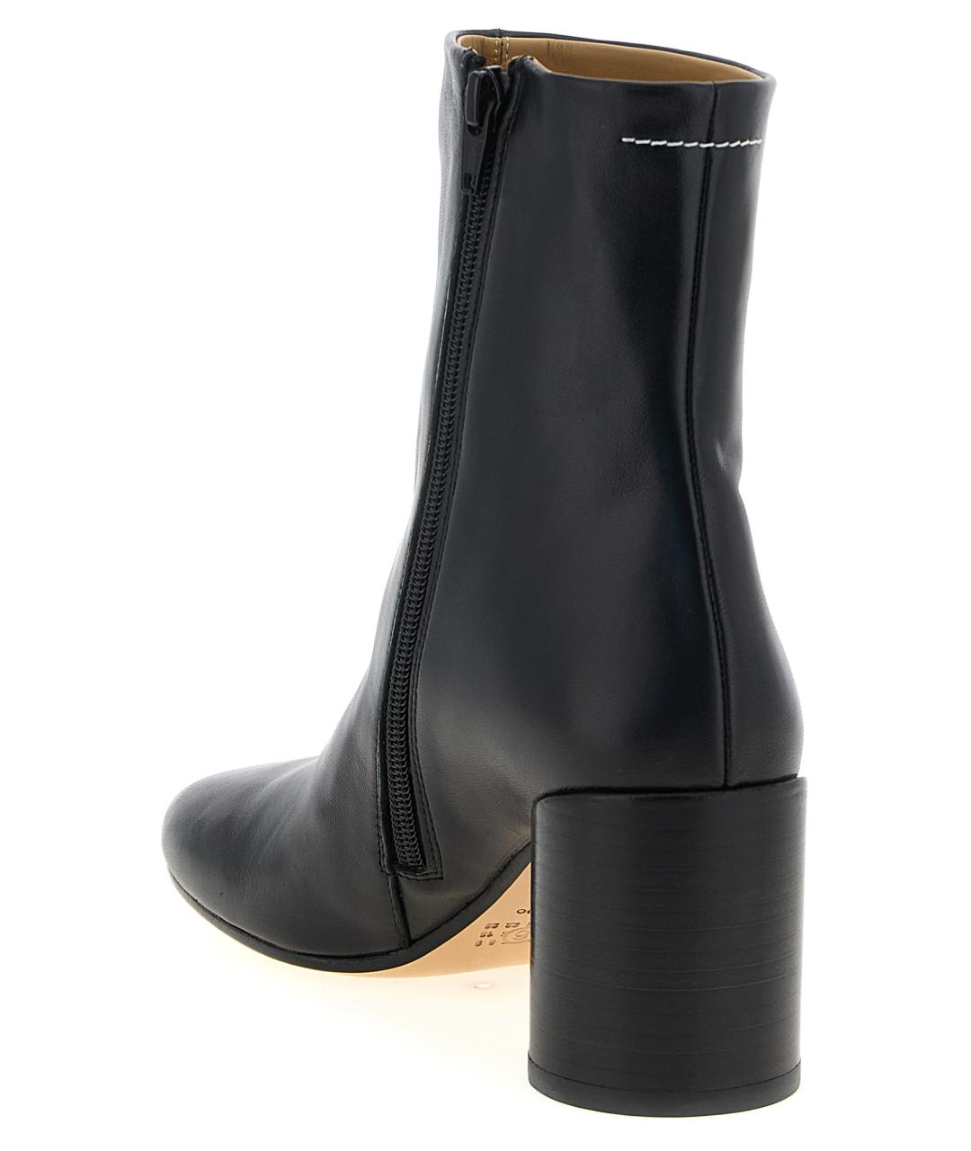 MM6 MAISON MARGIELA Черные кожаные ботильоны, фото 3
