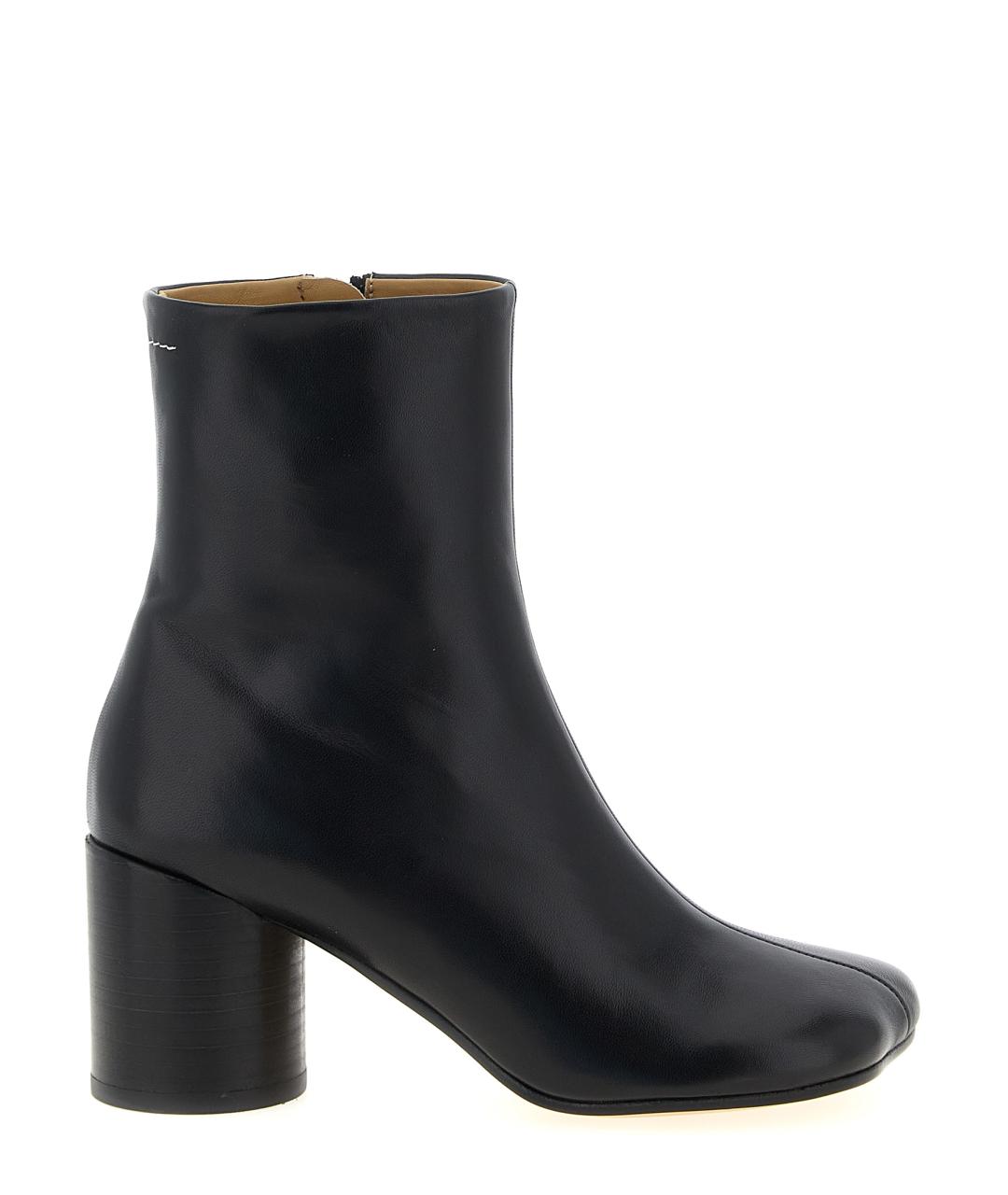 MM6 MAISON MARGIELA Черные кожаные ботильоны, фото 1