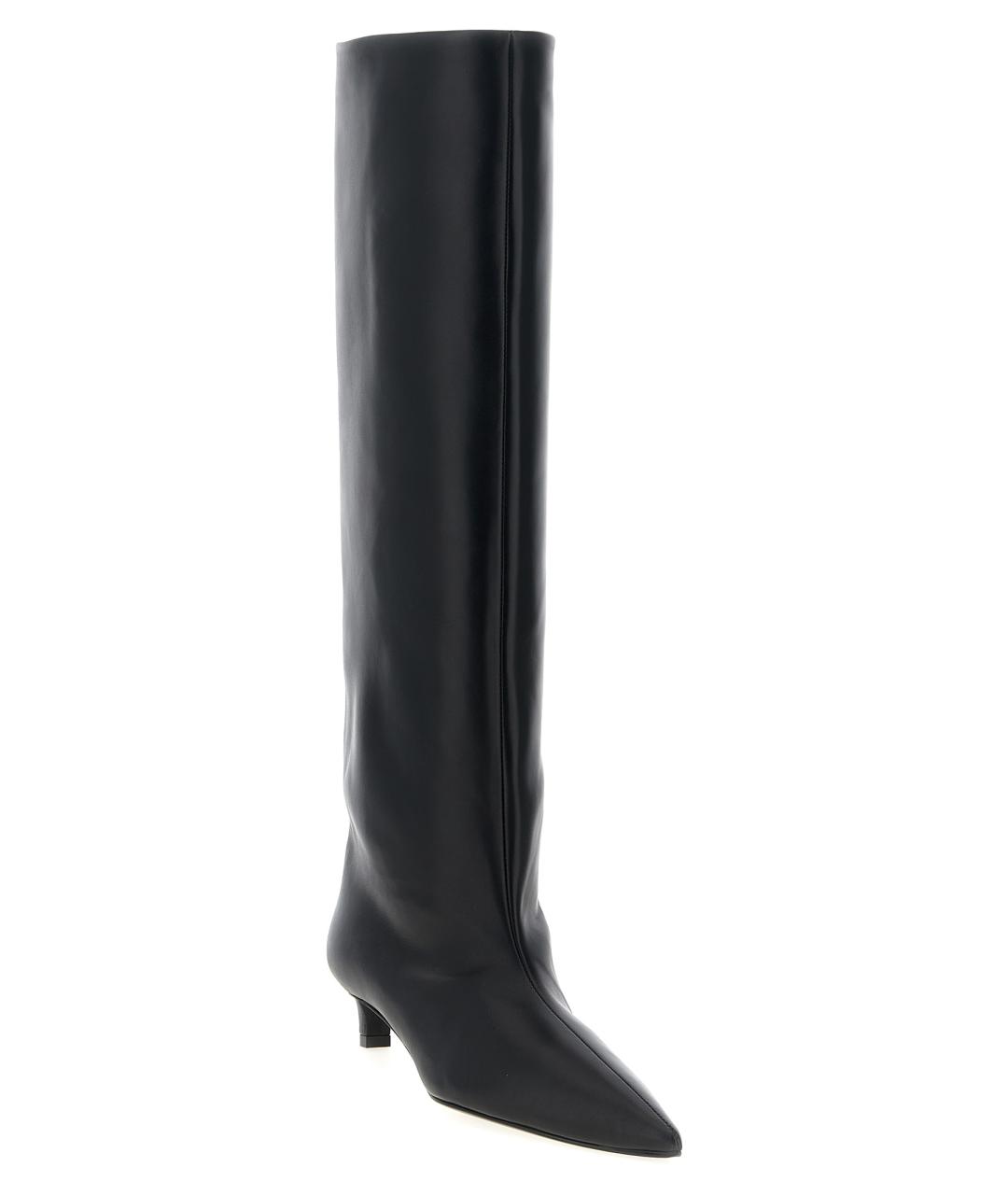 JIL SANDER Черные кожаные сапоги, фото 2