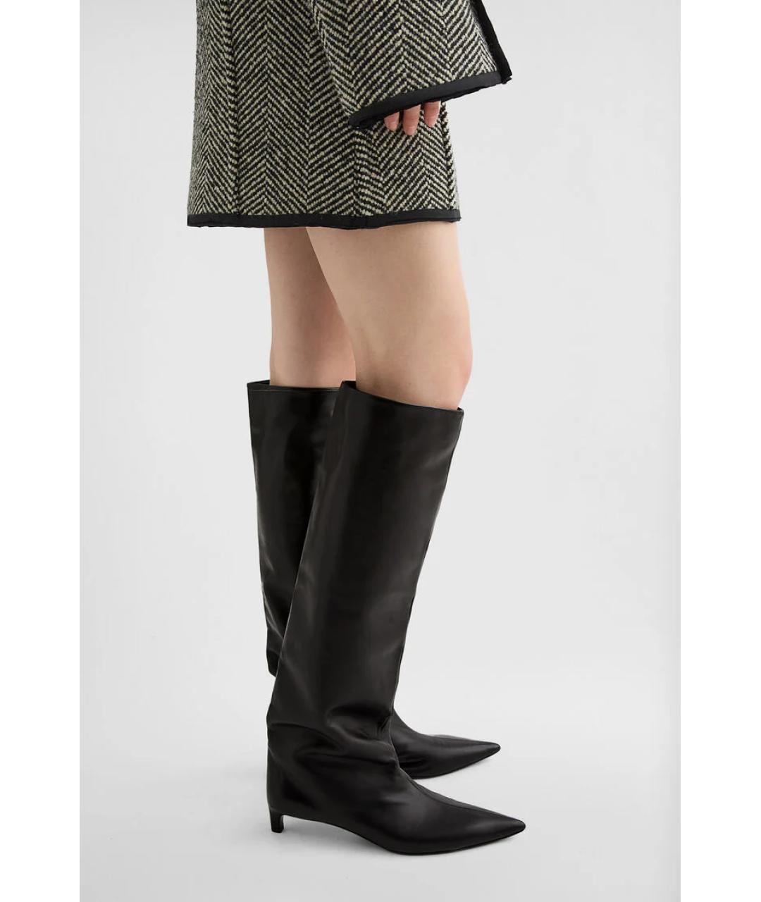 JIL SANDER Черные кожаные сапоги, фото 5