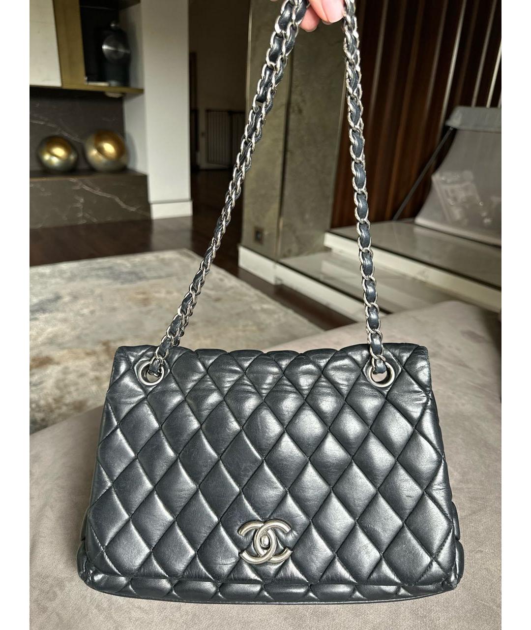 CHANEL Черная кожаная сумка тоут, фото 3