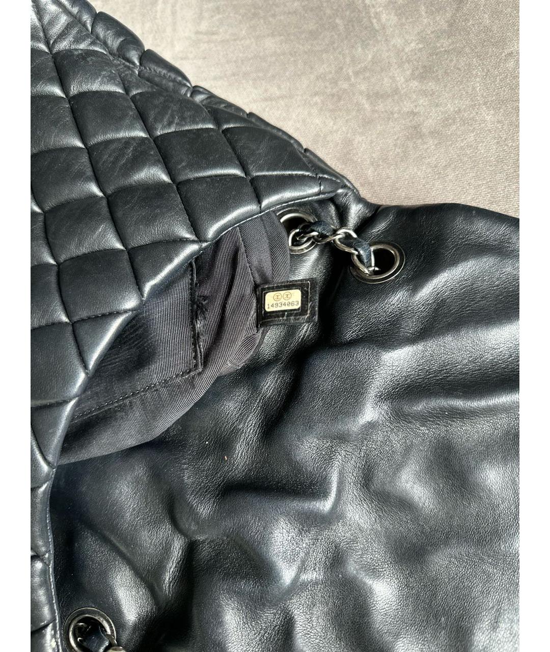 CHANEL Черная кожаная сумка тоут, фото 5