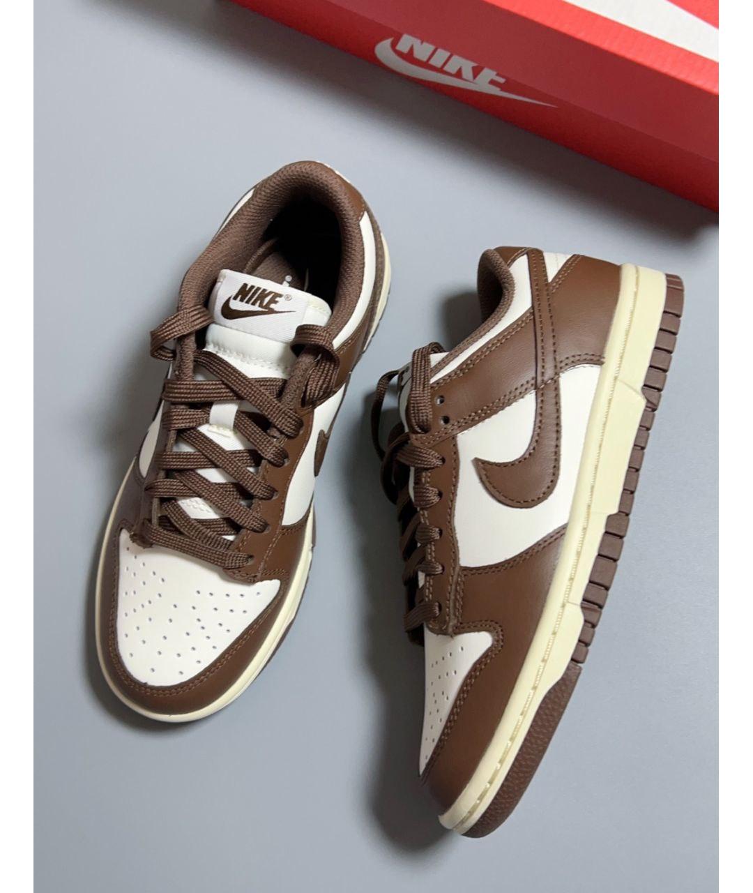 NIKE Коричневые кожаные кроссовки, фото 2