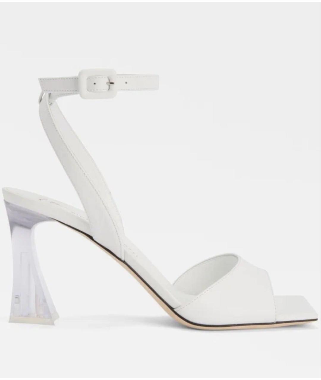 GIUSEPPE ZANOTTI DESIGN Белые кожаные босоножки, фото 5