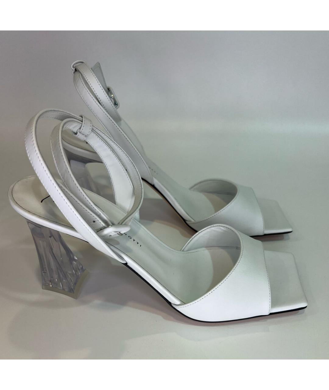 GIUSEPPE ZANOTTI DESIGN Белые кожаные босоножки, фото 3