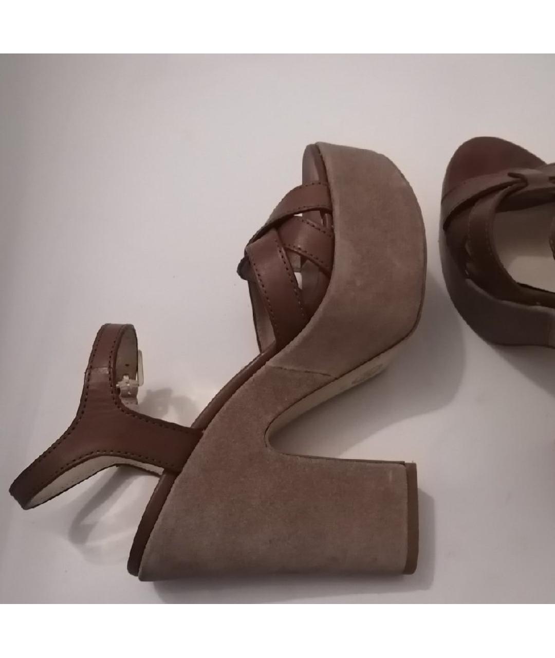 MICHAEL KORS Коричневые кожаные босоножки, фото 4