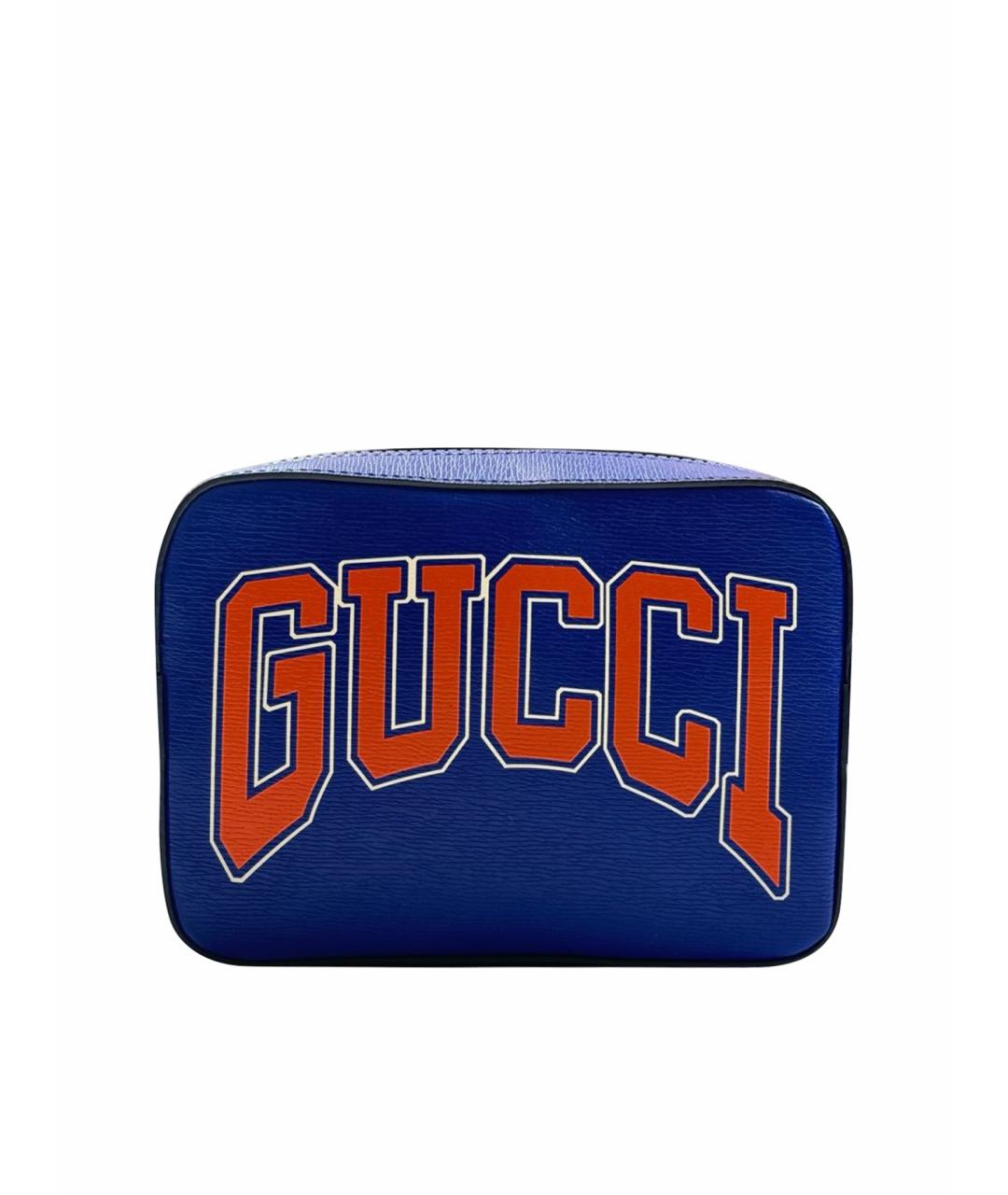 GUCCI Темно-синяя кожаная сумка на плечо, фото 1