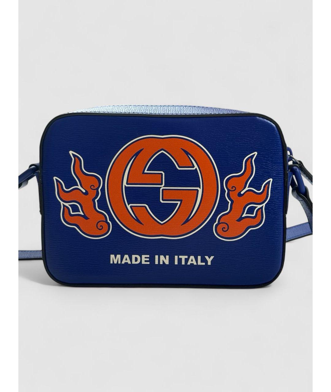 GUCCI Темно-синяя кожаная сумка на плечо, фото 2
