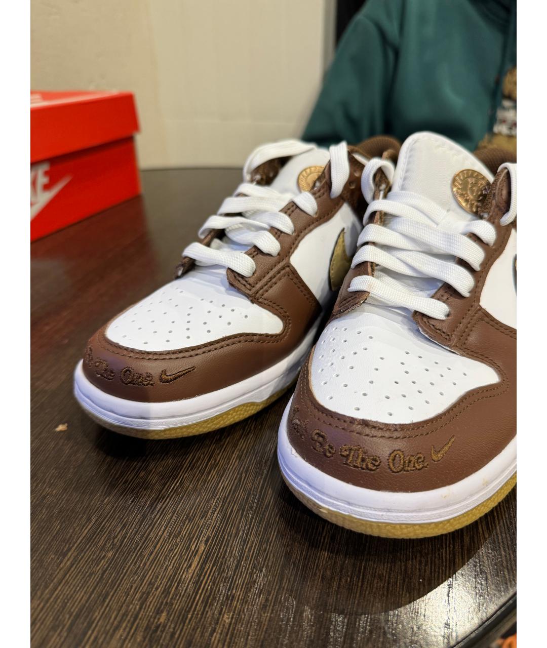 NIKE Коричневые кожаные кроссовки, фото 9