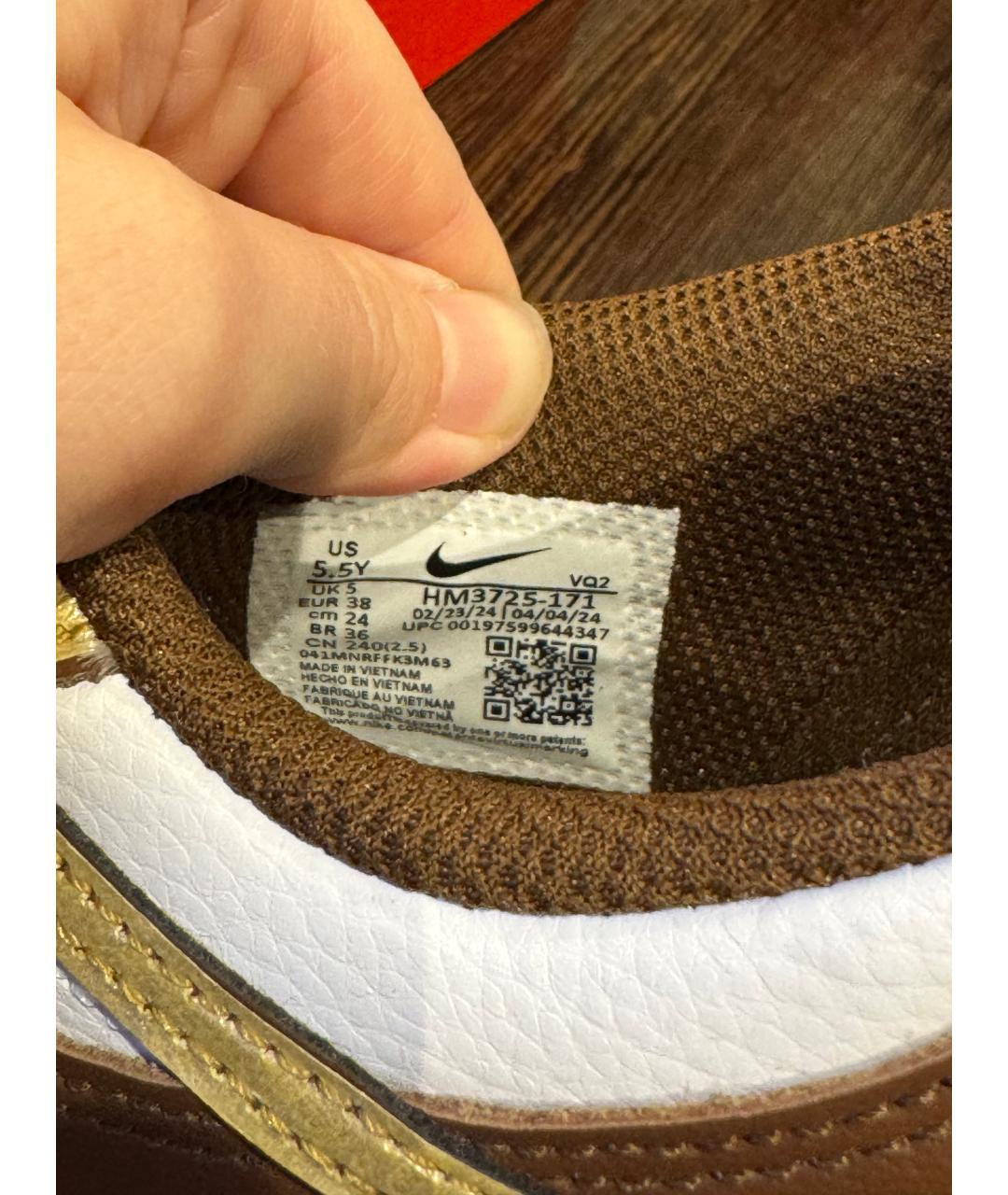 NIKE Коричневые кожаные кроссовки, фото 6