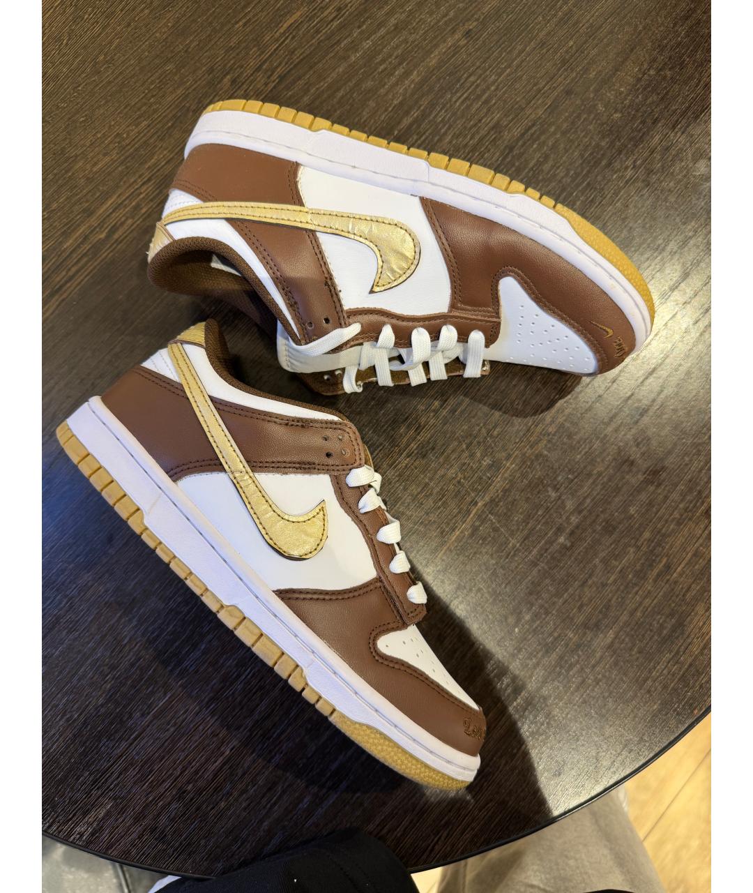 NIKE Коричневые кожаные кроссовки, фото 10