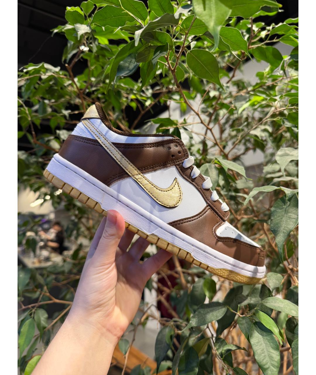 NIKE Коричневые кожаные кроссовки, фото 2