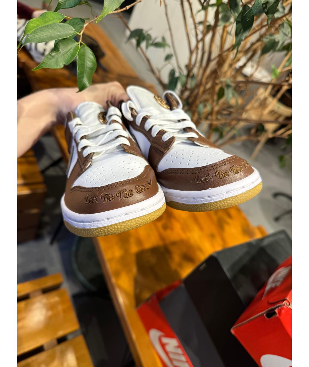 NIKE Коричневые кожаные кроссовки, фото 3