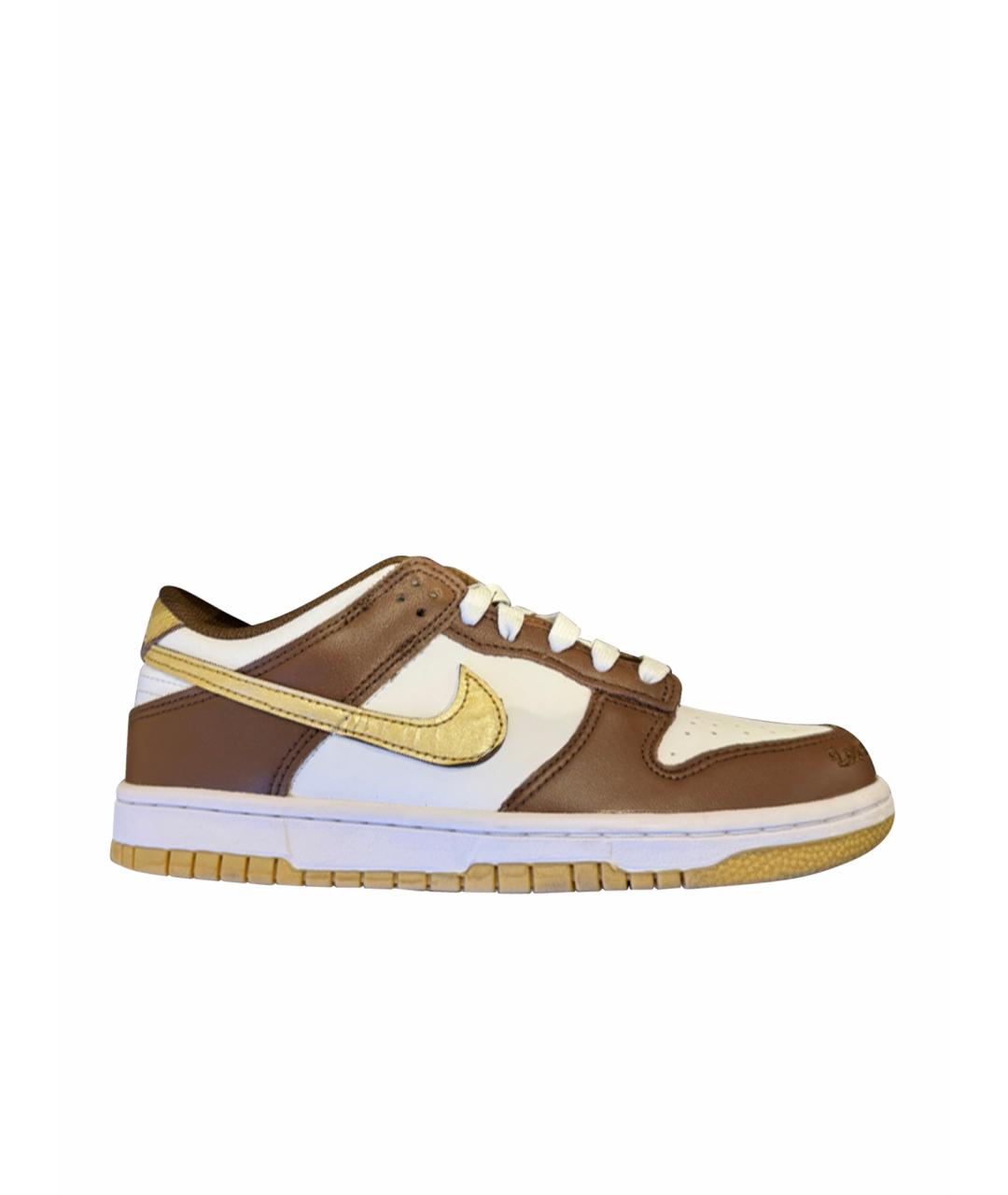NIKE Коричневые кожаные кроссовки, фото 1