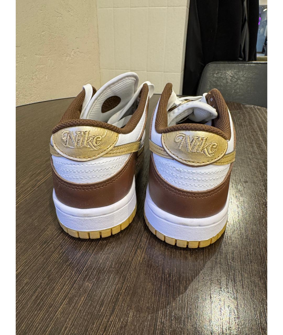 NIKE Коричневые кожаные кроссовки, фото 5