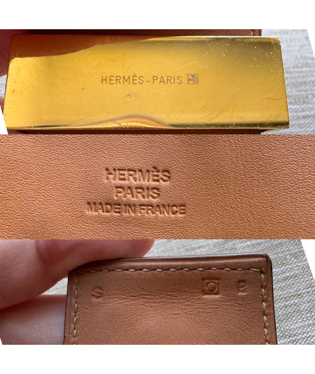 HERMES Фиолетовый кожаный браслет, фото 5