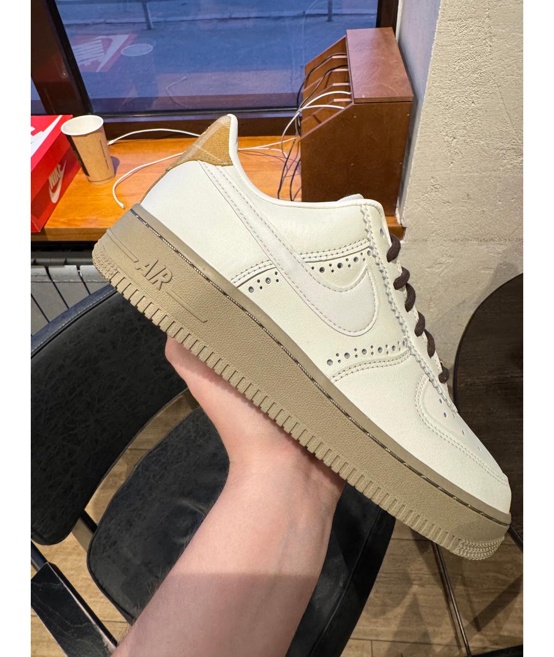 NIKE Белые кожаные кроссовки, фото 10