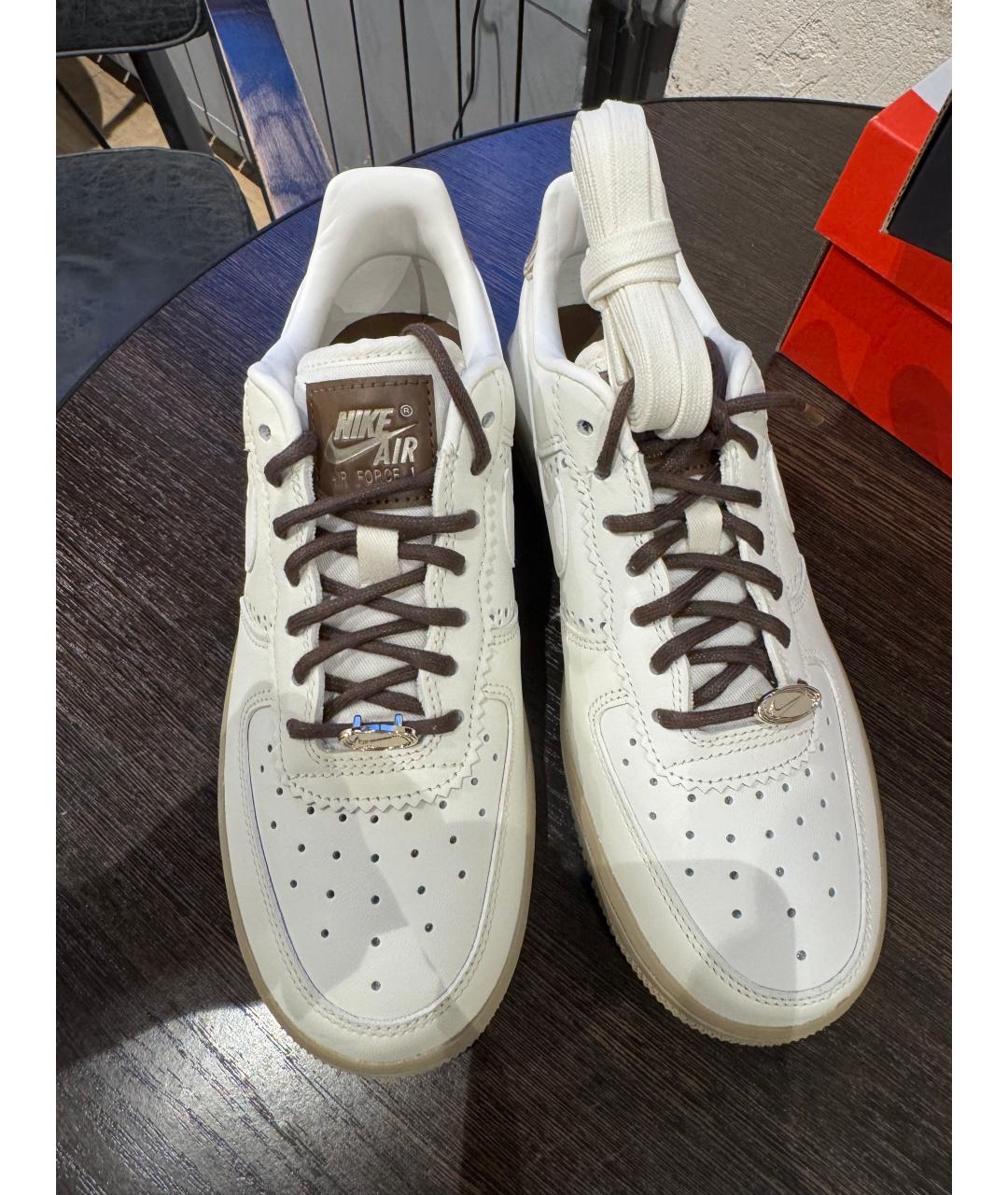 NIKE Белые кожаные кроссовки, фото 7