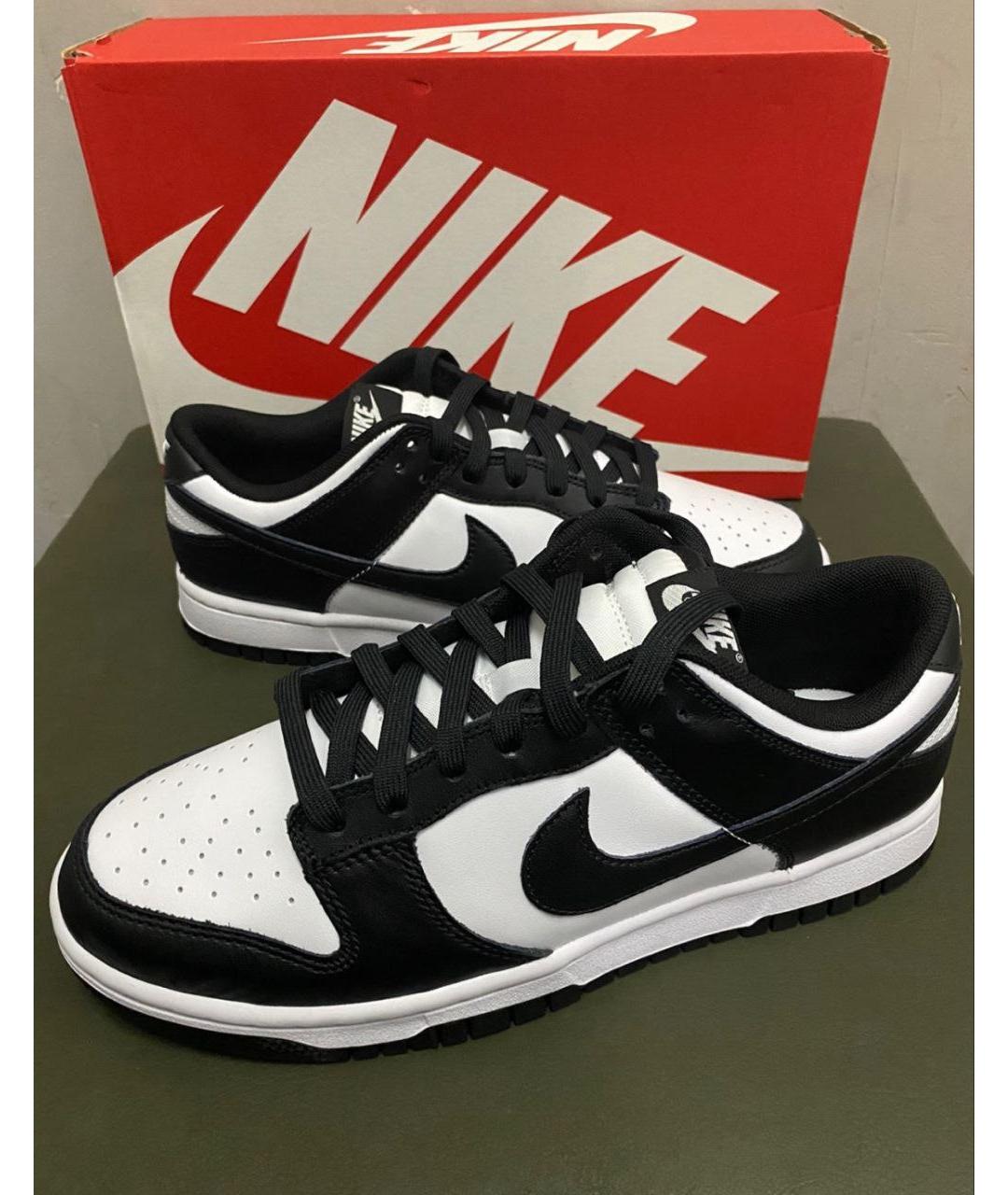 NIKE Черные кожаные низкие кроссовки / кеды, фото 6