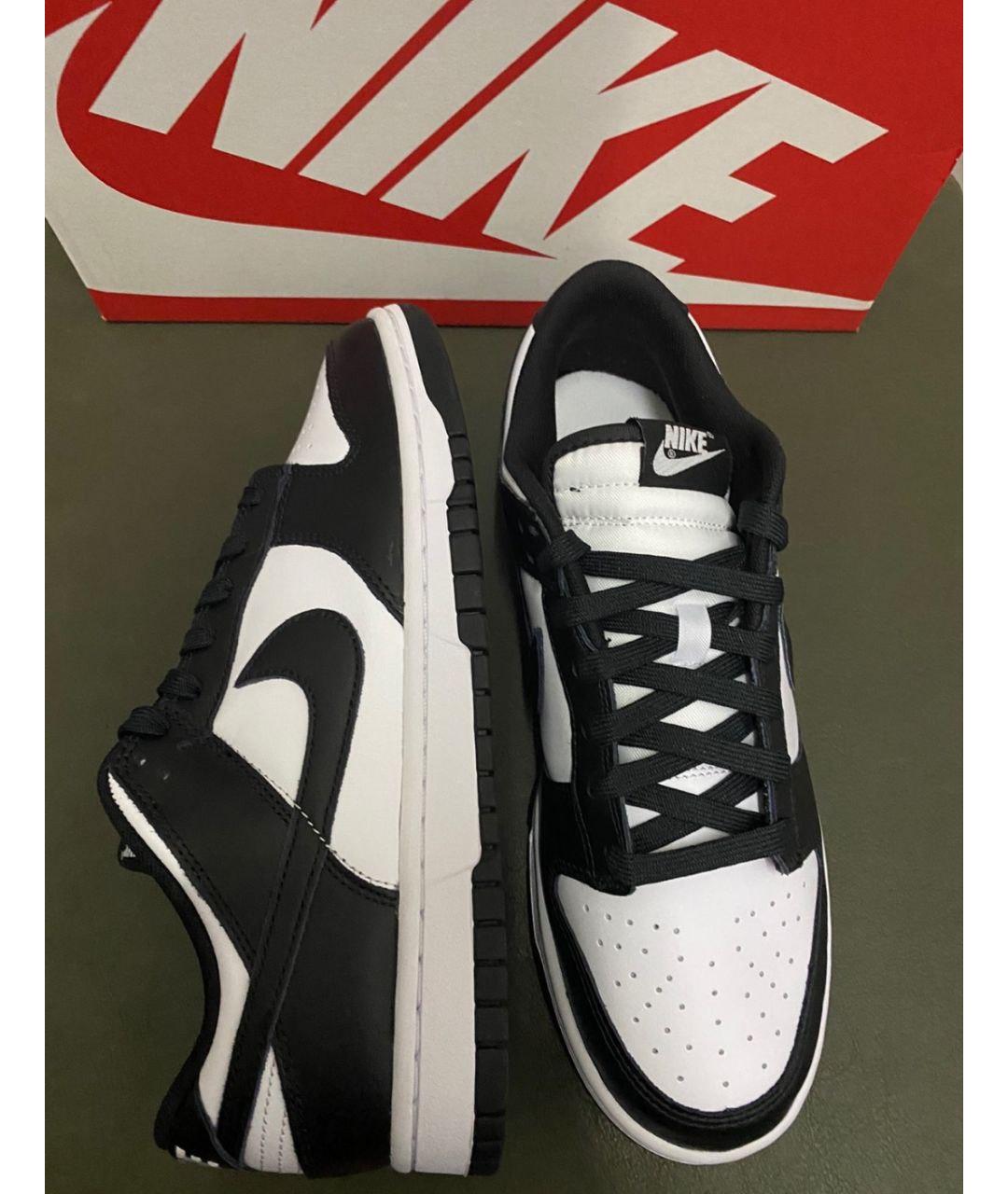 NIKE Черные кожаные низкие кроссовки / кеды, фото 2