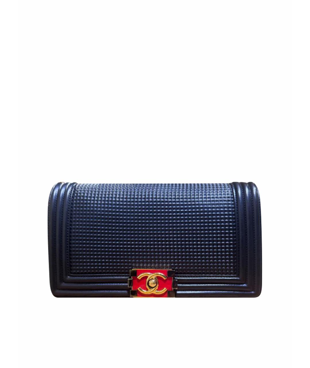 CHANEL Темно-синяя кожаная сумка через плечо, фото 1