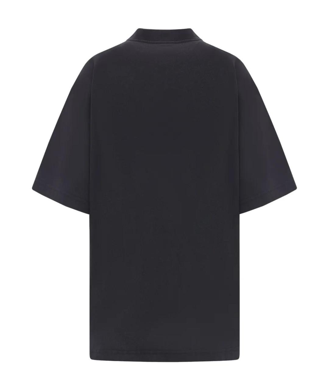 BALENCIAGA Черная хлопковая футболка, фото 3