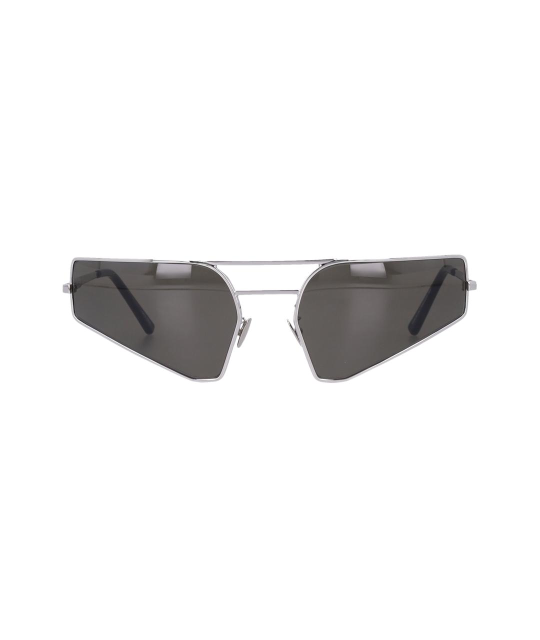 RICK OWENS Серебряные металлические солнцезащитные очки, фото 1