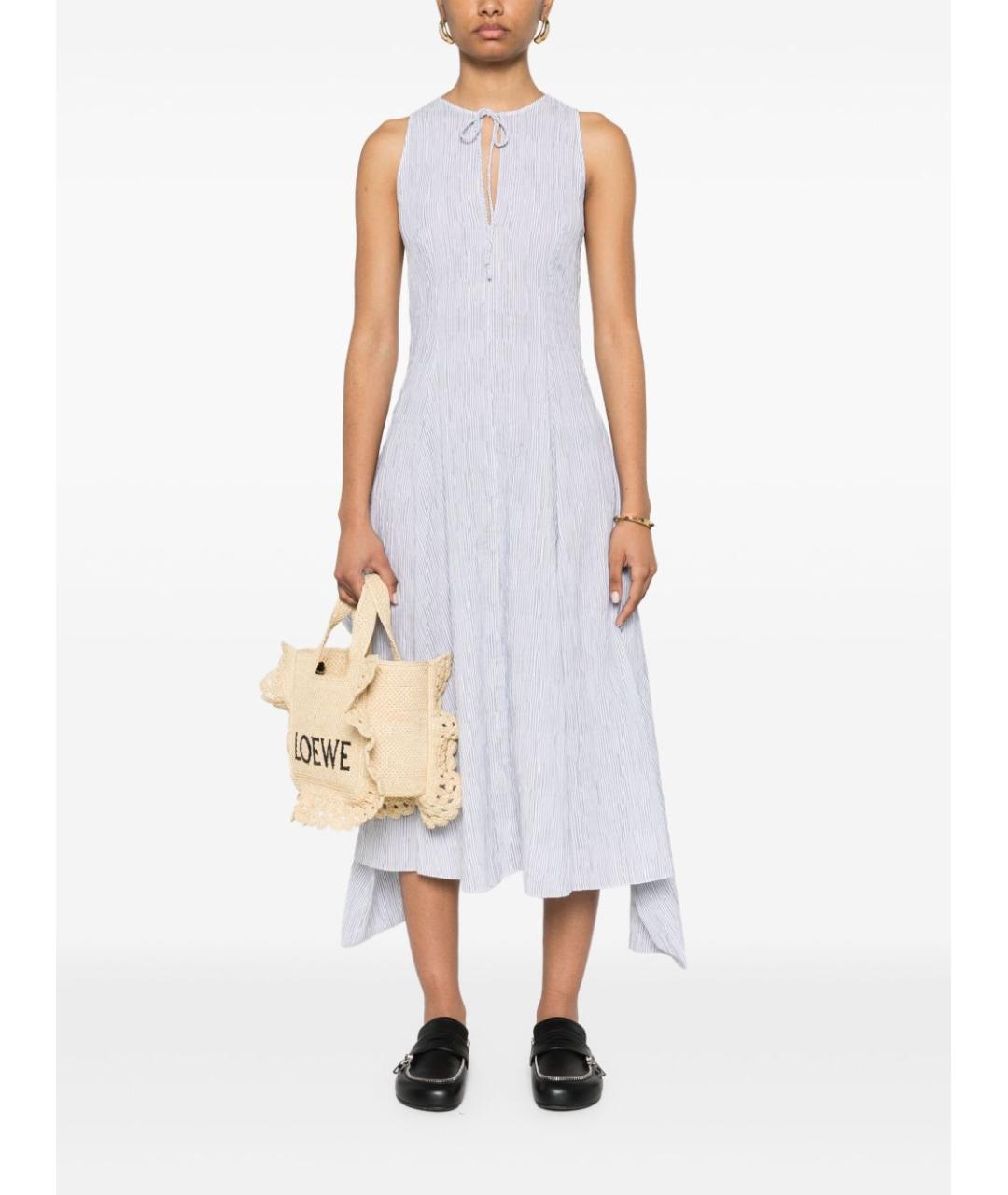 LOEWE Голубое хлопковое повседневное платье, фото 3