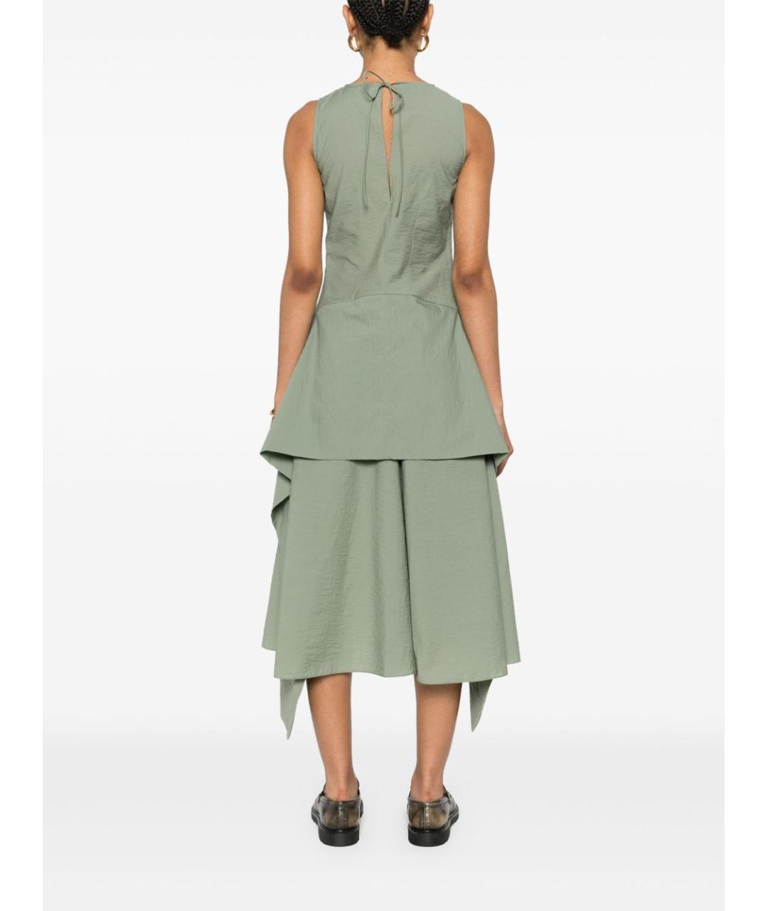 LOEWE Зеленые хлопковое повседневное платье, фото 4