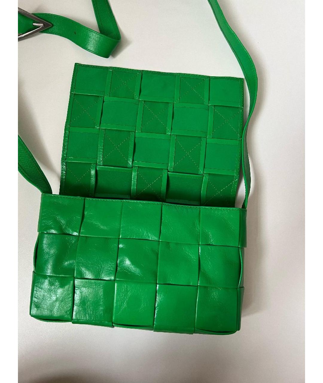 BOTTEGA VENETA Зеленая кожаная сумка через плечо, фото 4