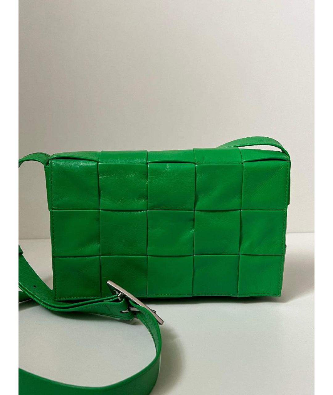 BOTTEGA VENETA Зеленая кожаная сумка через плечо, фото 3
