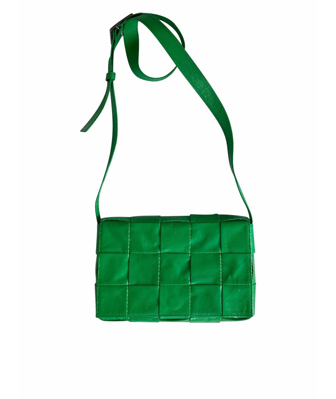 BOTTEGA VENETA Зеленая кожаная сумка через плечо, фото 1