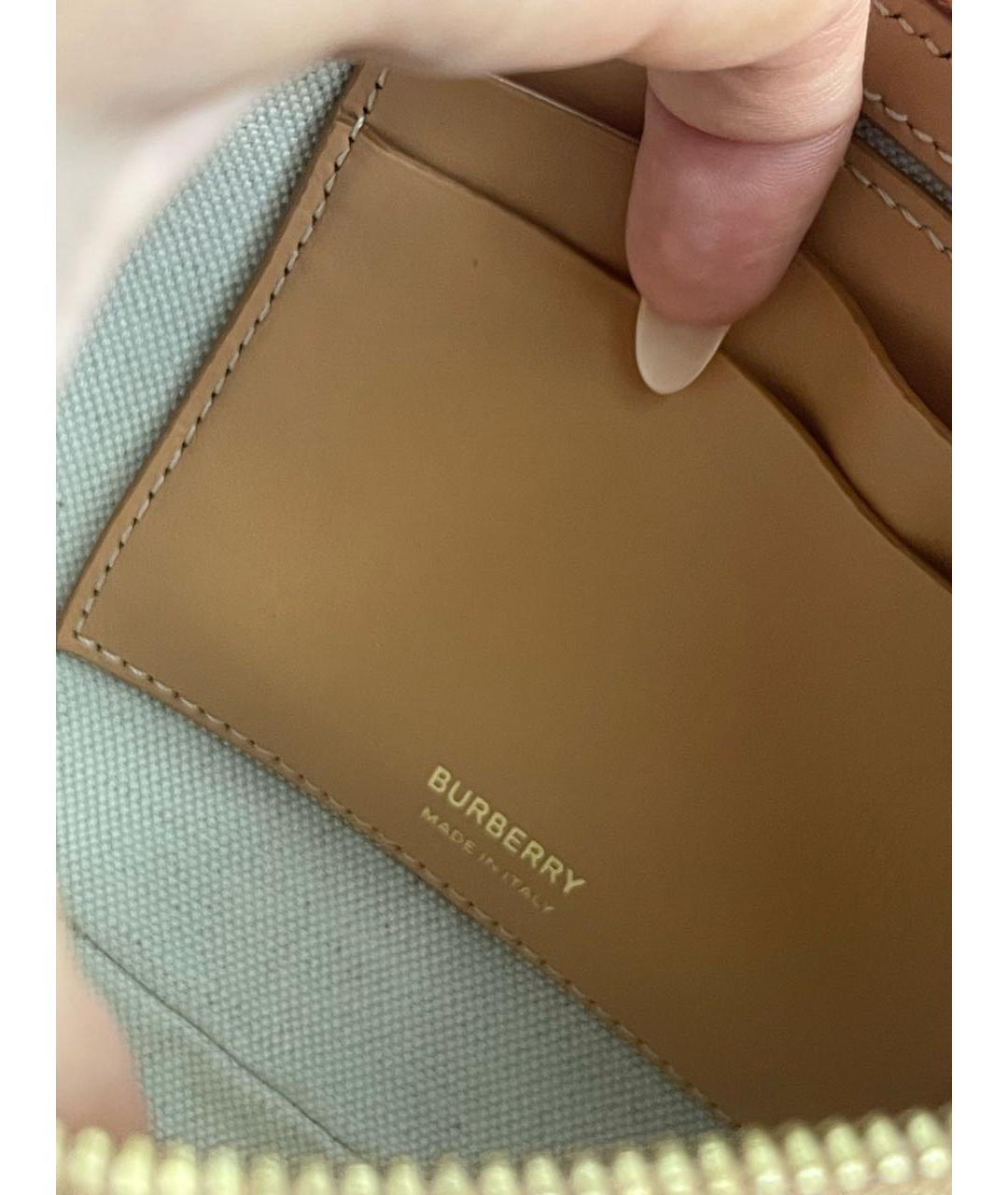 BURBERRY Коричневая тканевая сумка с короткими ручками, фото 5