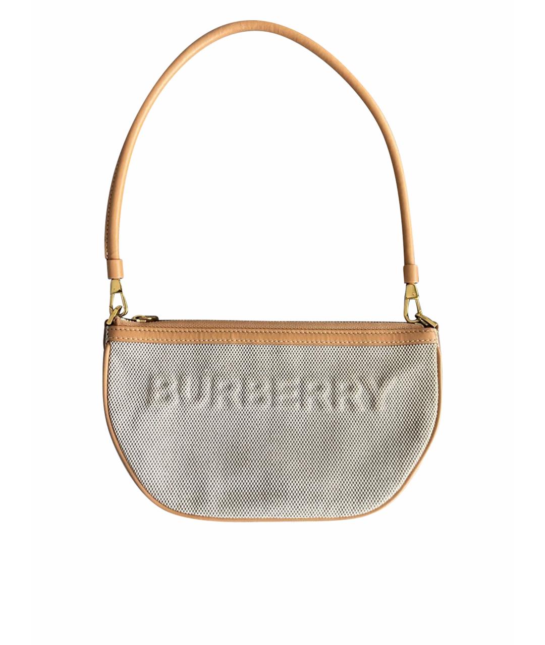 BURBERRY Коричневая тканевая сумка с короткими ручками, фото 1