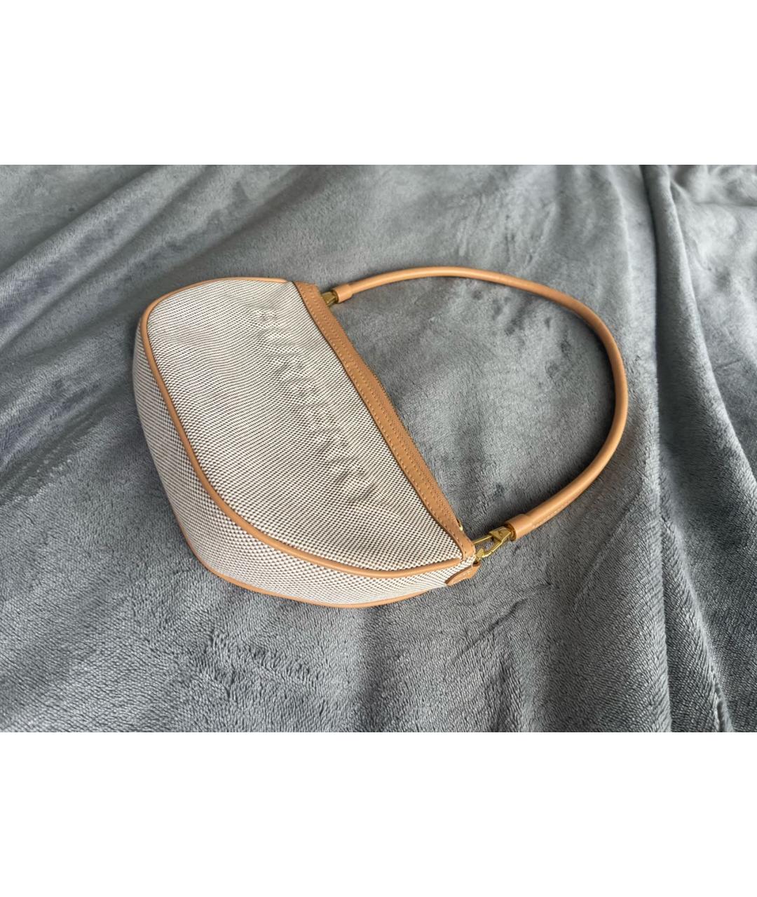 BURBERRY Коричневая тканевая сумка с короткими ручками, фото 2