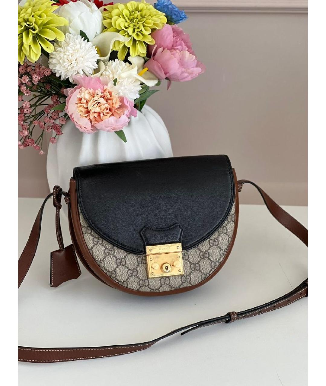 GUCCI Коричневая кожаная сумка с короткими ручками, фото 10